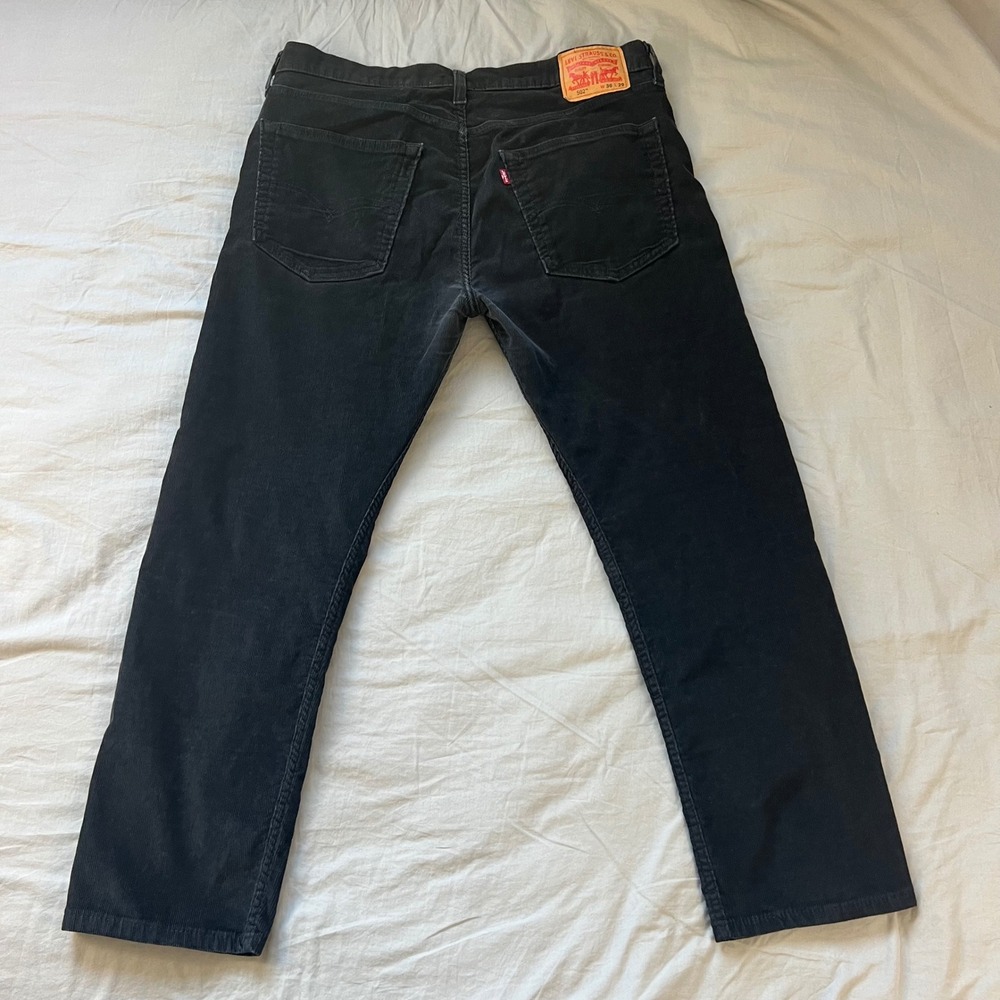 LEVI'S 502 Corduroy Pants Mens Size 36x29 Taper Fit Dark Wash Cotton Blend